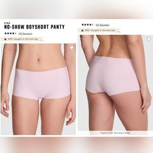 Victoria's secret pink no show Boyshort panty PINK TULIP XXL